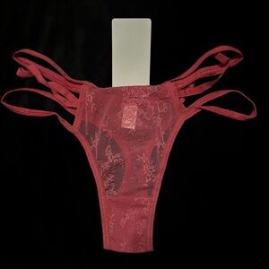 Elegant Red Lace Thong